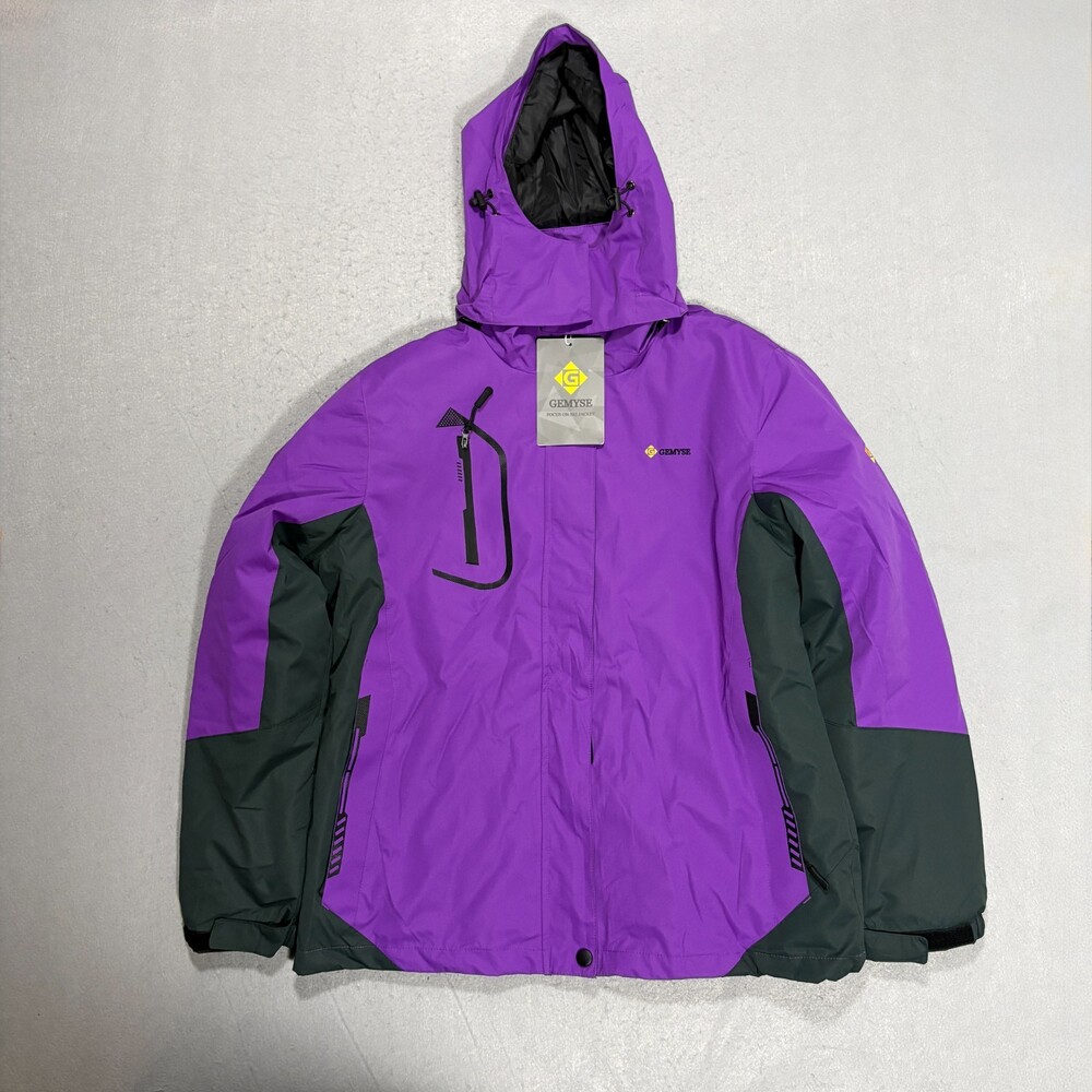 GEMYSE Woman's Waterproof Rain Jacket Purple Large NWT